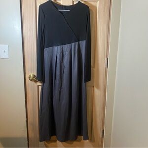 Elegant Black and Gray Long Sleeve Dress